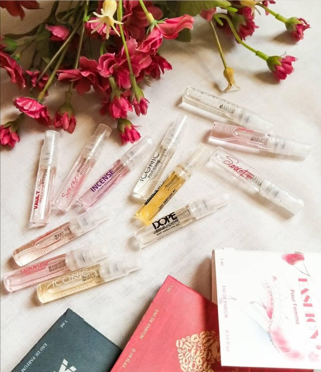Pack of 10 Mini Perfume Samples - 5 Women, 5 Men Travel Size OPIO 3ml Perfume Samples