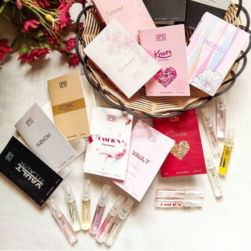 Pack of 10 Mini Perfume Samples - 5 Women, 5 Men Travel Size OPIO 3ml ...